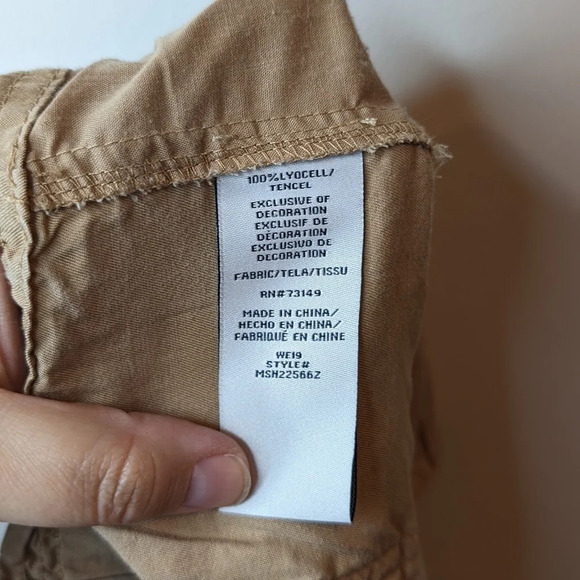 one5one Tan Brown Faux Button Front Shorts with Pockets Women Small - Picture 5 of 8